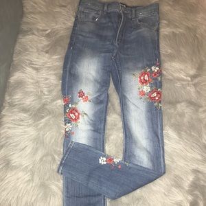 Express embroidered jeans